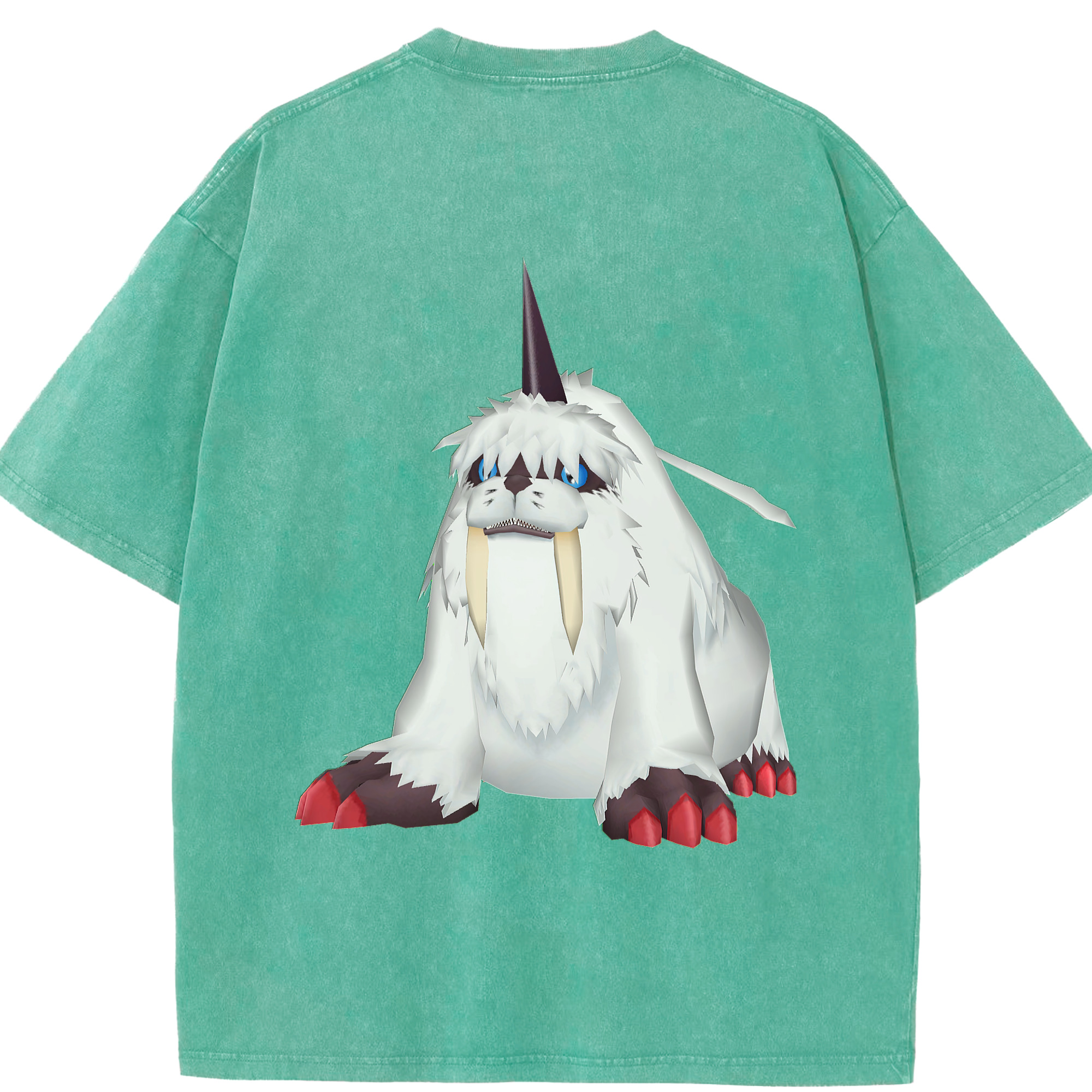 （画像用） Digimon デジタルモンスター/デジモン 綿100% ヴィンテージ風 半袖Tシャツ（背面プリント）